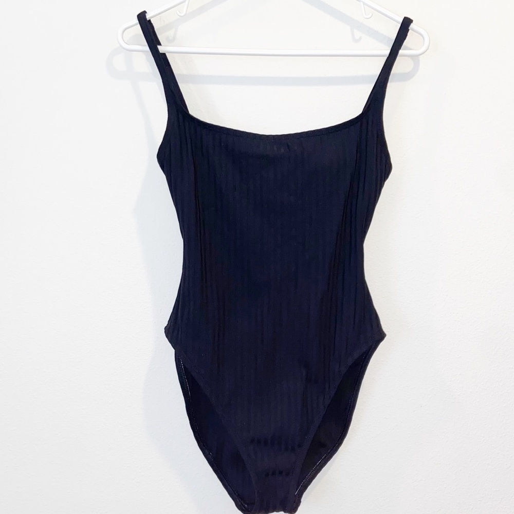 La Blanca Black Ribbed One Piece Swim Suit 8